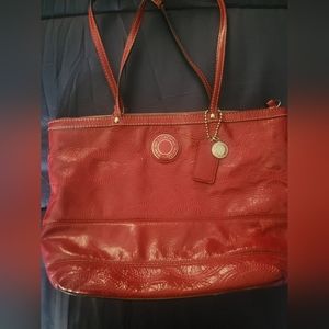 Coach red patent purse
